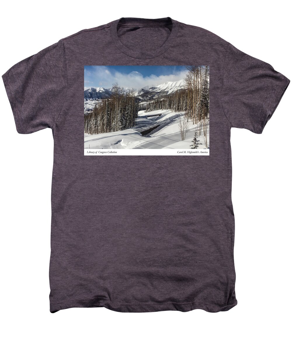 Carol M. Highsmith Men's Premium T-Shirt featuring the photograph View from a mountain above Telluride in Colorado by Carol M Highsmith