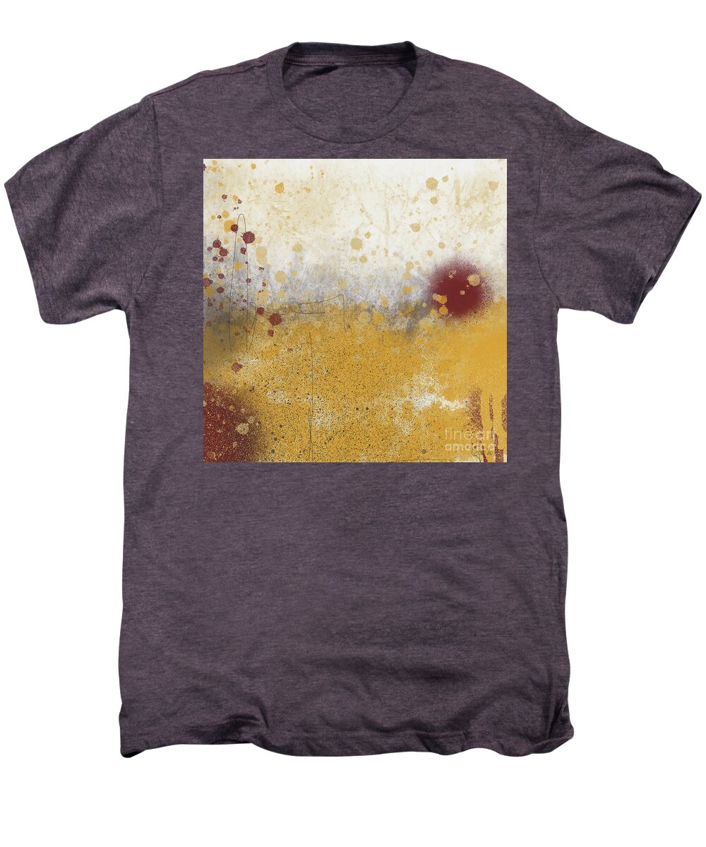 Gold Men's Premium T-Shirt featuring the painting Abstract Golden Glow by Go Van Kampen