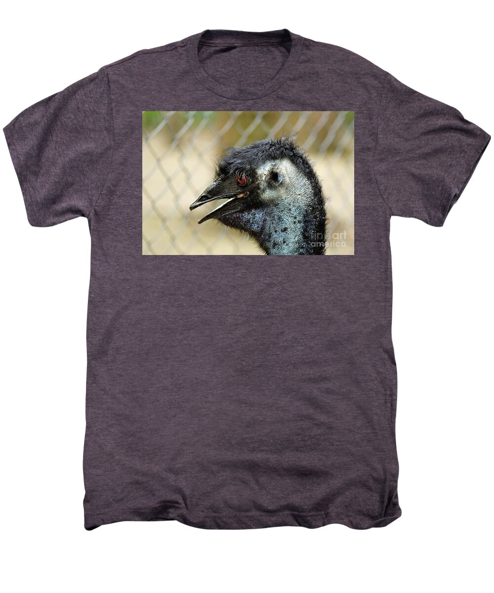 Photography Men's Premium T-Shirt featuring the photograph Smiley Face Emu by Kaye Menner