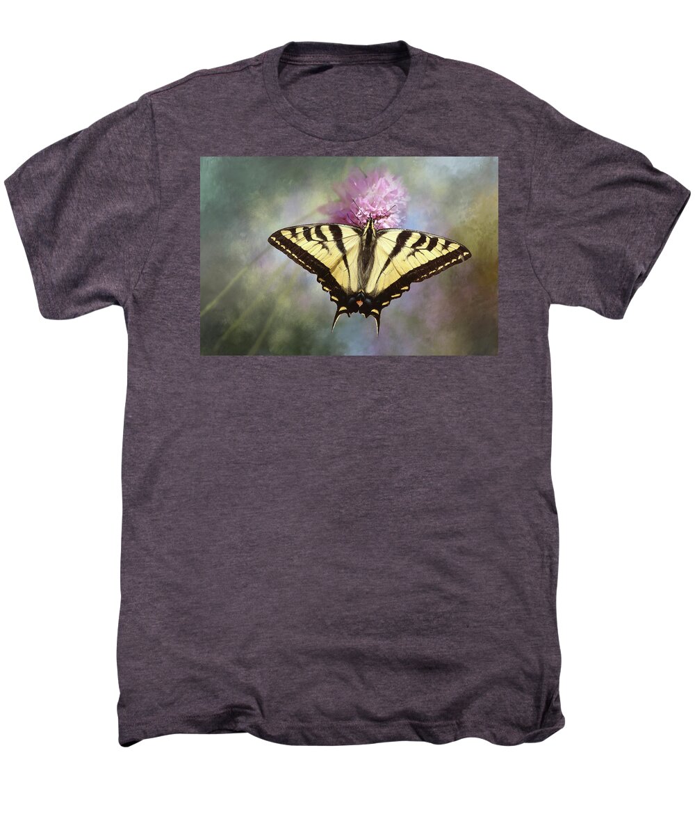 Tiger Swallowtail Men's Premium T-Shirt featuring the photograph Western Tiger Swallowtail by Morgan Wright