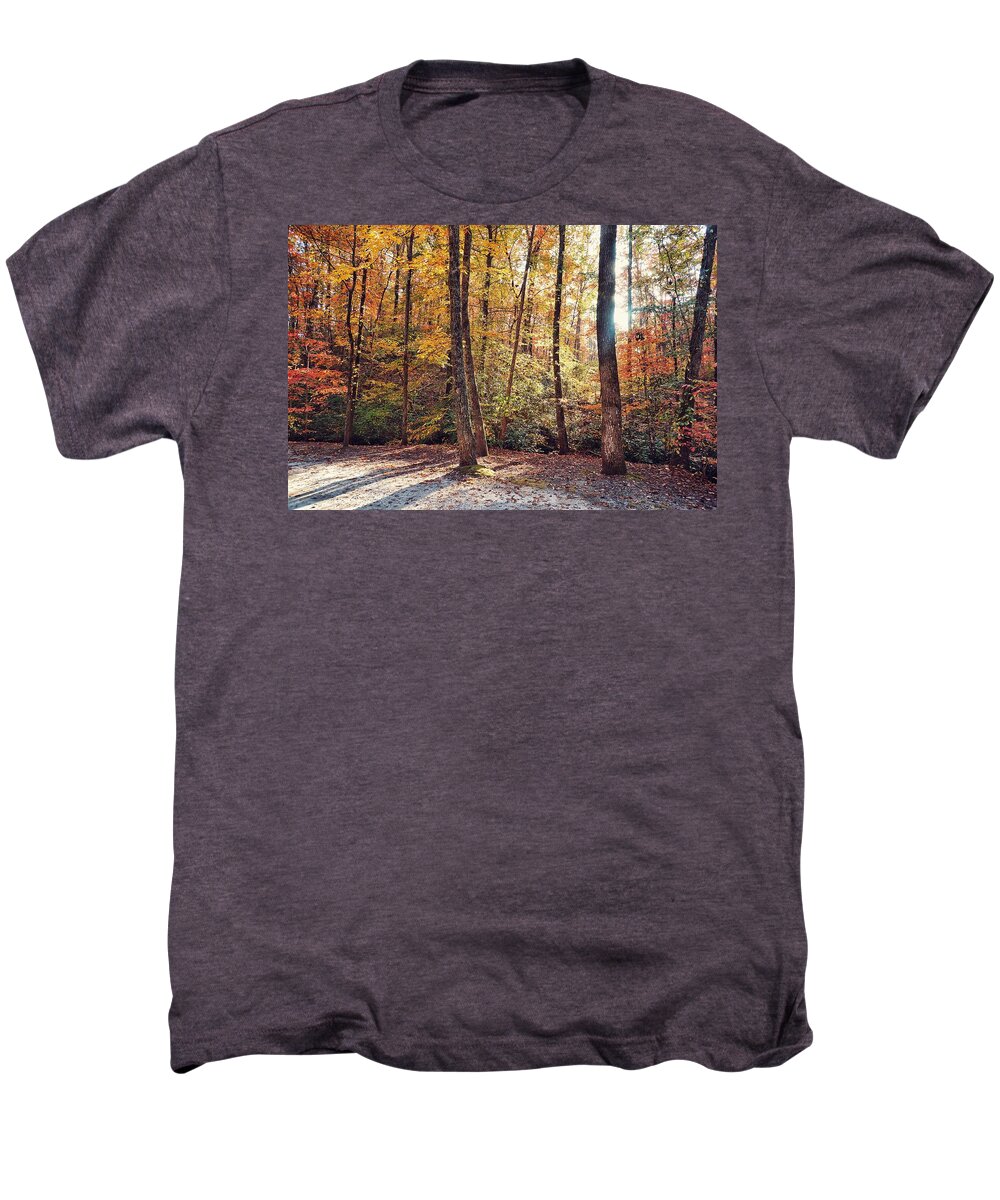 Fall Colors Men's Premium T-Shirt featuring the photograph Fall Colors Forest by Lisa Spencer