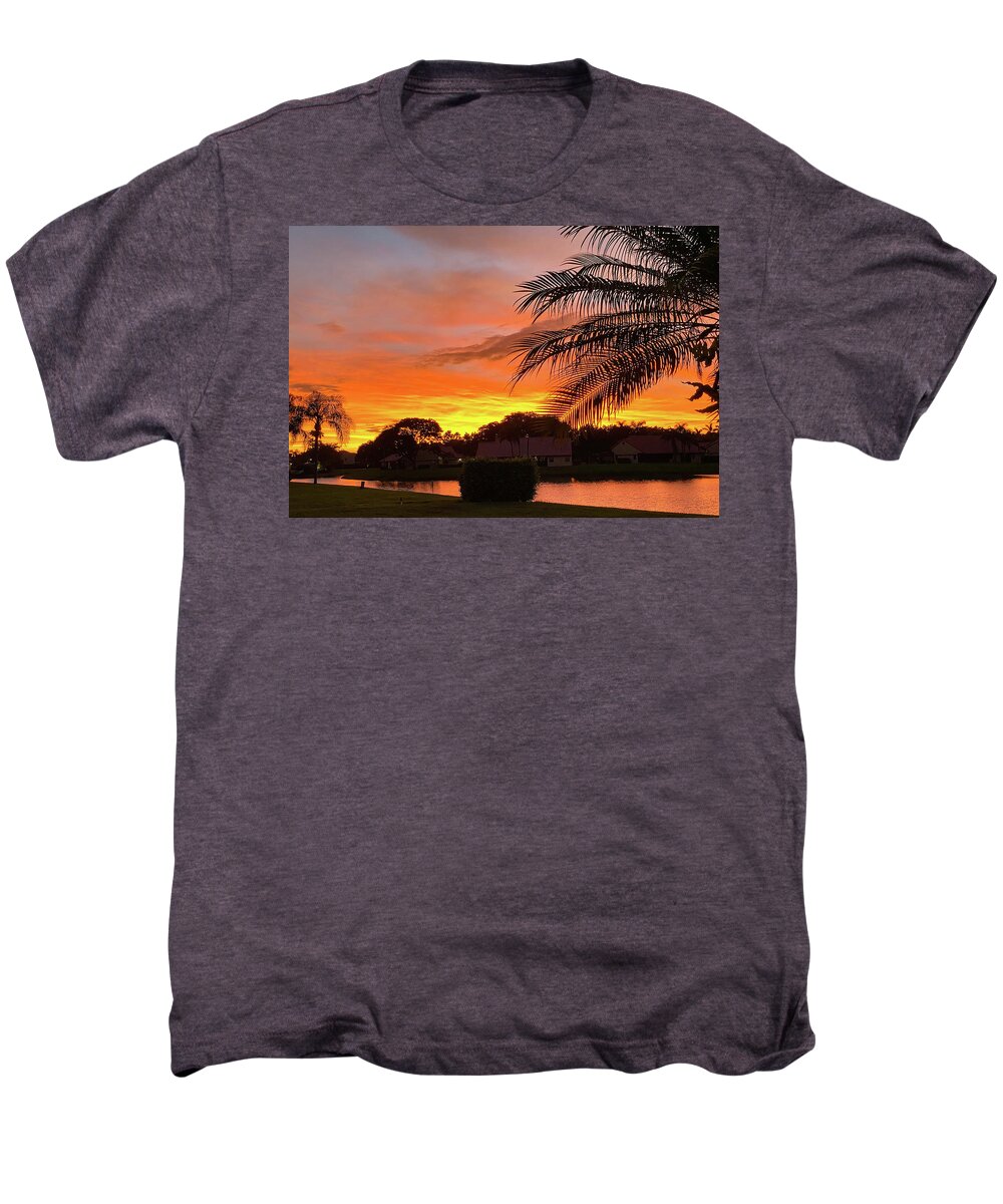 Bright Men's Premium T-Shirt featuring the photograph Hot Sky by Arlene Carmel