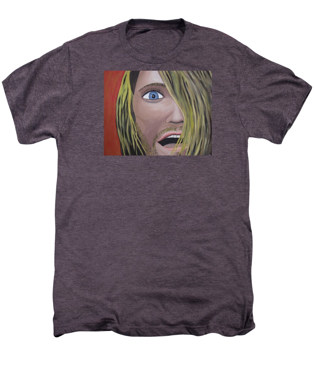Legendary Men's Premium T-Shirt featuring the painting I think I am happy again by Dean Stephens