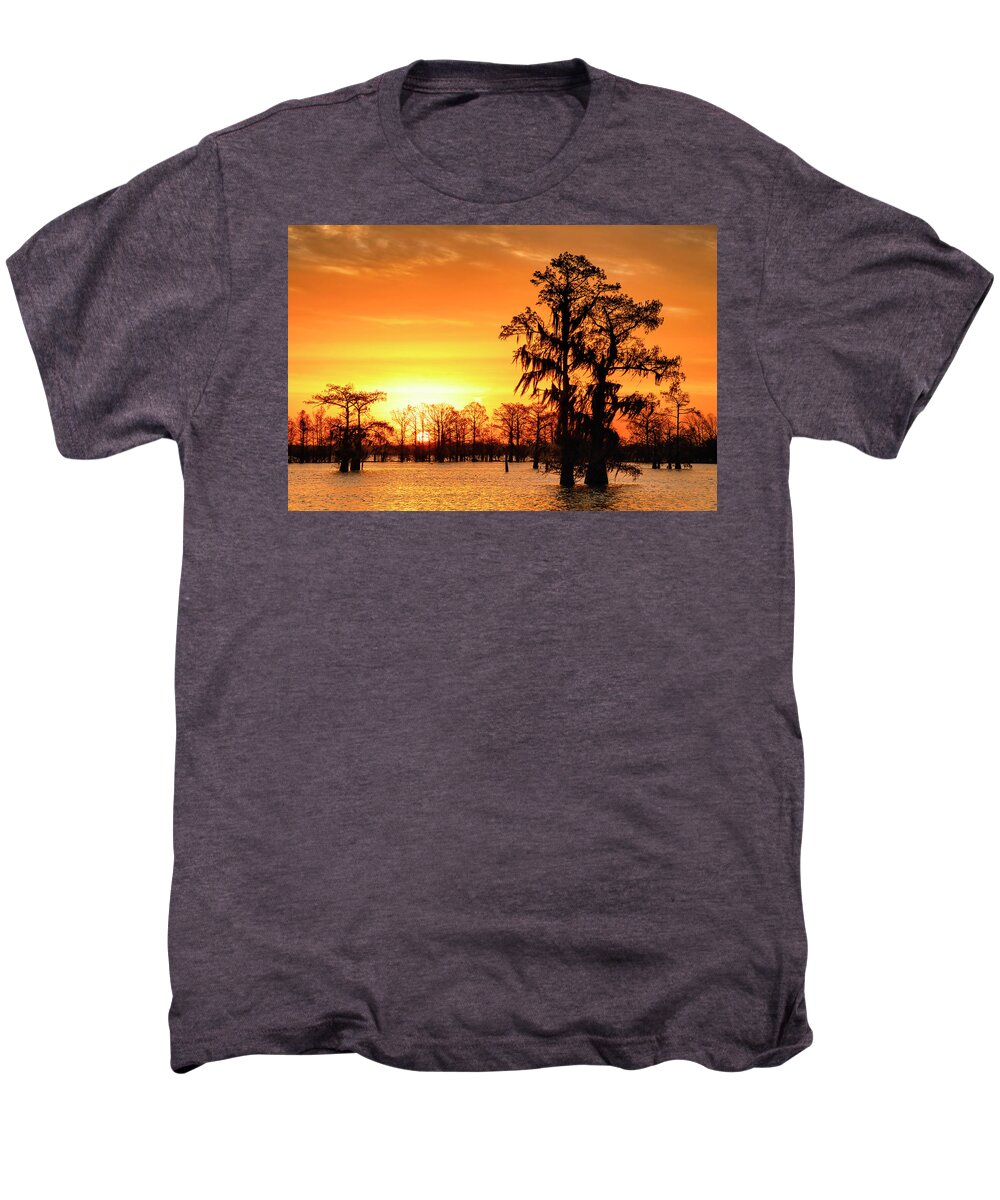Atchafalaya Basin Men's Premium T-Shirt featuring the photograph Louisiana Gold by Andy Crawford