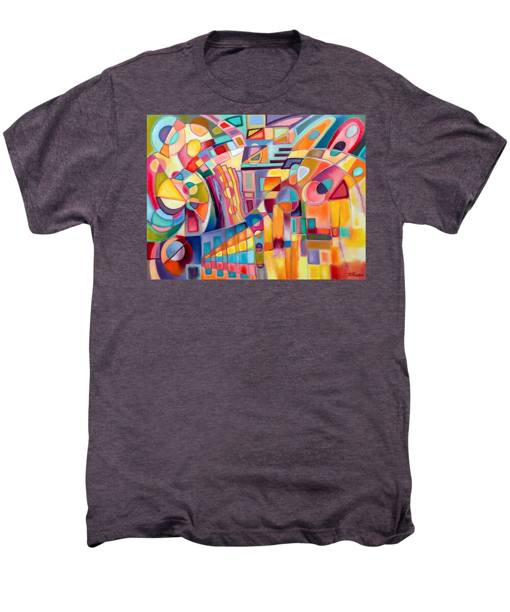 Abstract Men's Premium T-Shirt featuring the painting Rainmakers Dance by Jason Williamson