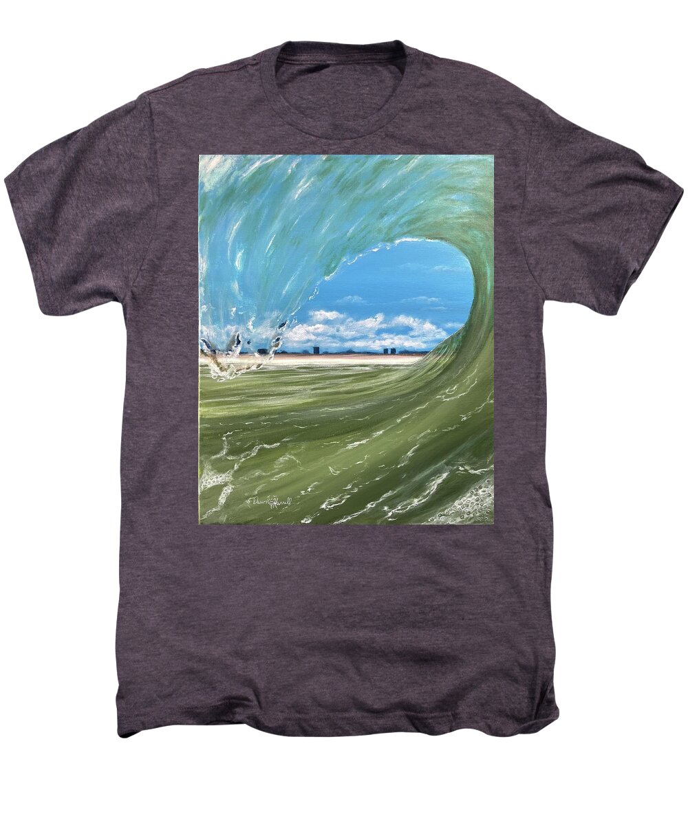 Surf Men's Premium T-Shirt featuring the painting Satellite Breaker by Dawn Harrell