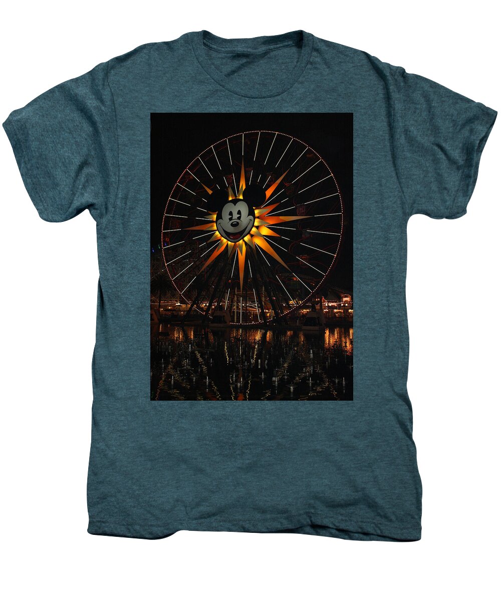 Disney California Adventure Men's Premium T-Shirt featuring the photograph Mickeys Fun Wheel #1 by David Nicholls