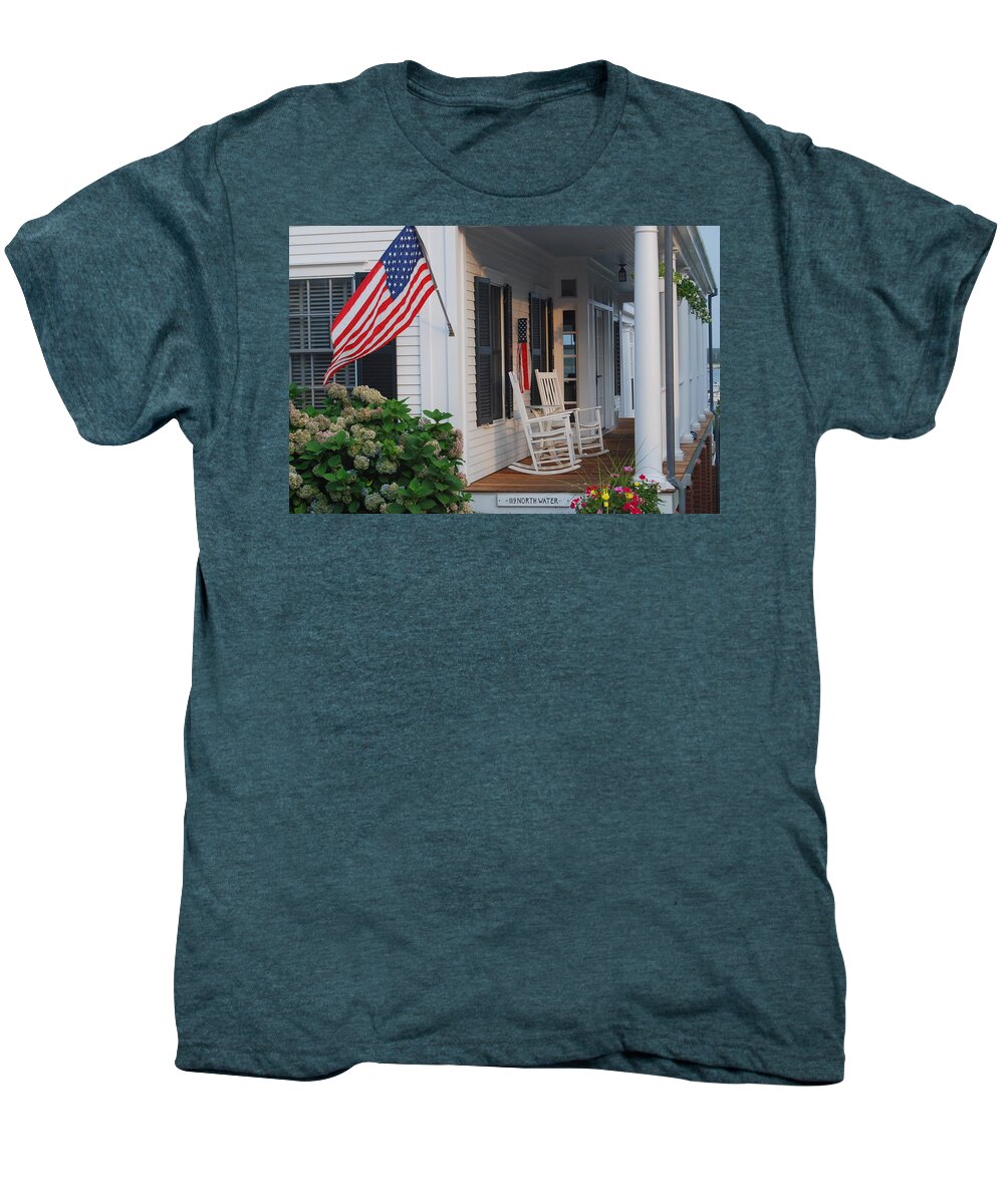 New England Men's Premium T-Shirt featuring the photograph Sunset on the Vineyard by Caroline Stella