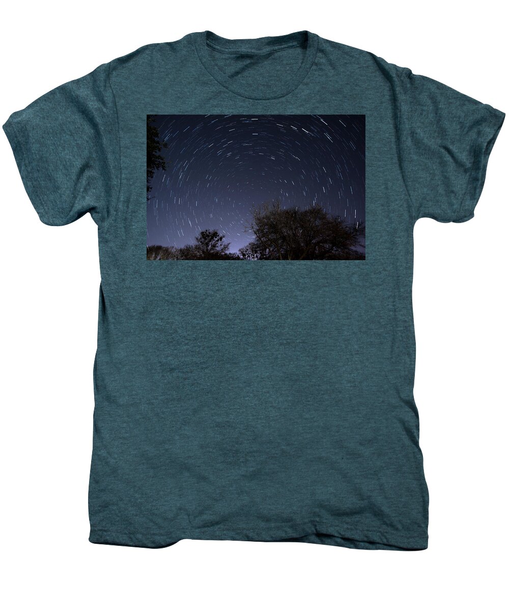 Star Trails Men's Premium T-Shirt featuring the photograph 20 Minutes Of Star Movement by Todd Aaron