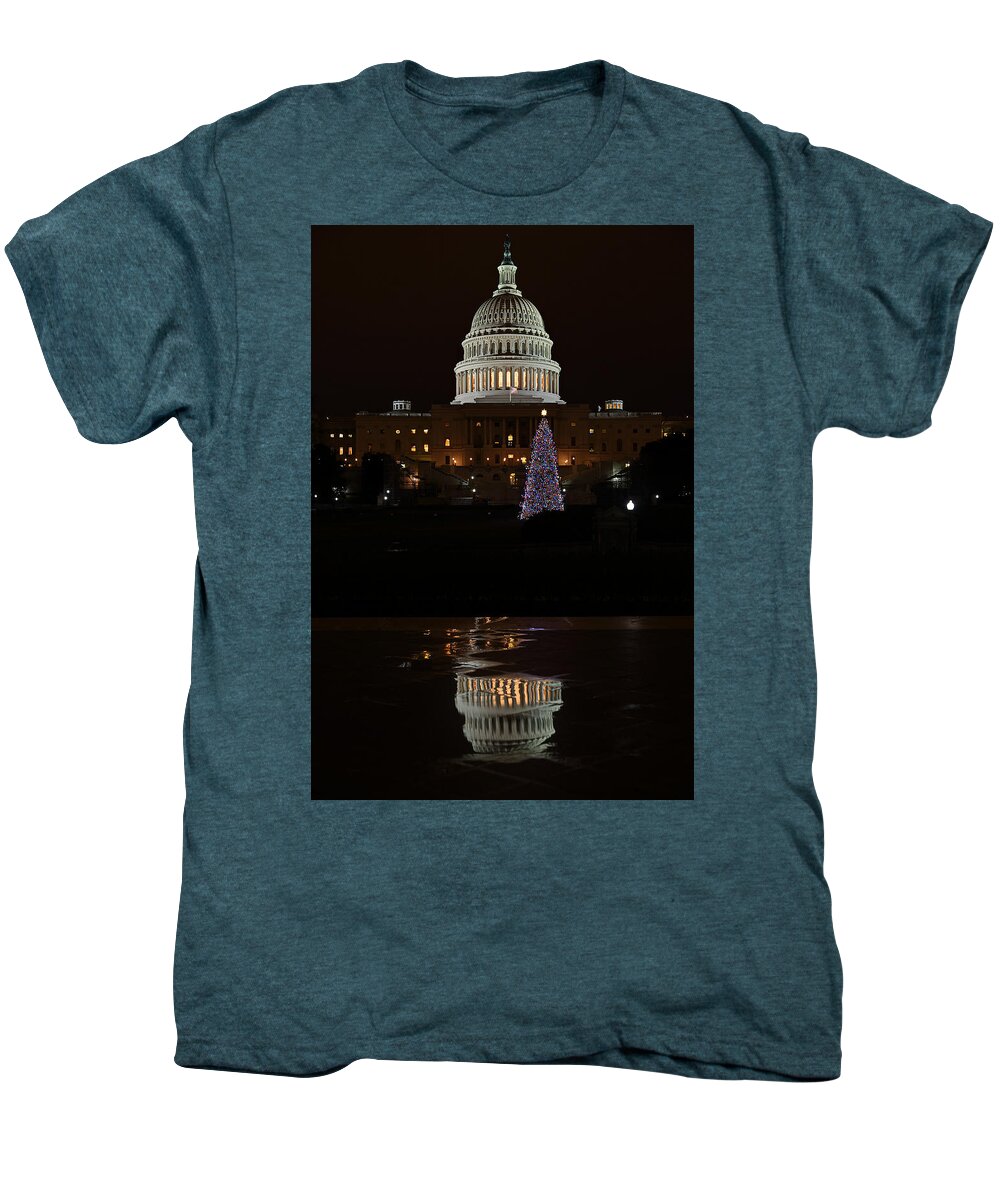 Metro Men's Premium T-Shirt featuring the photograph A Capitol Reflection by Metro DC Photography