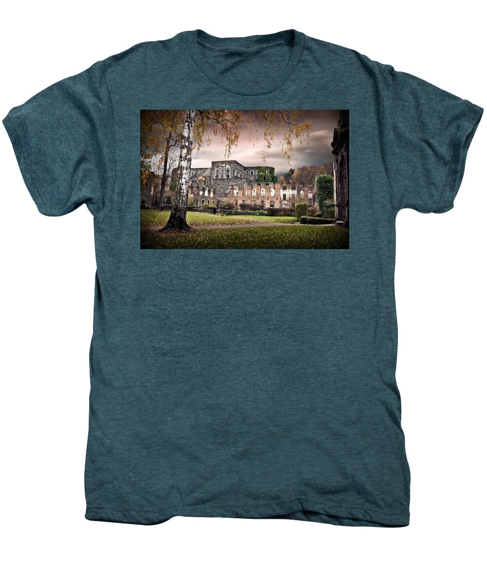 Abandoned Men's Premium T-Shirt featuring the photograph abbey ruins Villers la ville Belgium by Dirk Ercken
