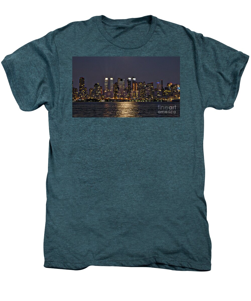 New York Men's Premium T-Shirt featuring the photograph Across The Hudson by Mary Carol Story