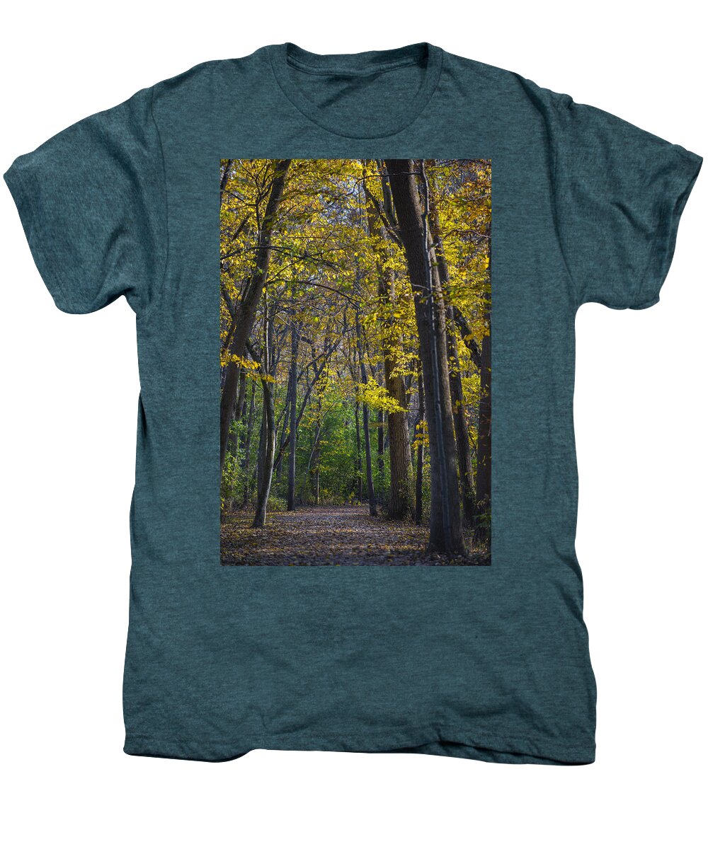 Fall Men's Premium T-Shirt featuring the photograph Autumn Trees Alley by Sebastian Musial