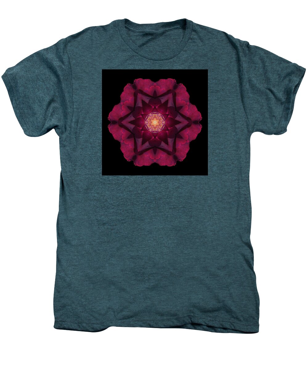 Flower Men's Premium T-Shirt featuring the photograph Beach Rose I Flower Mandala by David J Bookbinder
