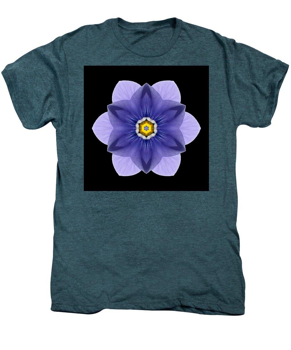 Flower Men's Premium T-Shirt featuring the photograph Blue Pansy I Flower Mandala by David J Bookbinder