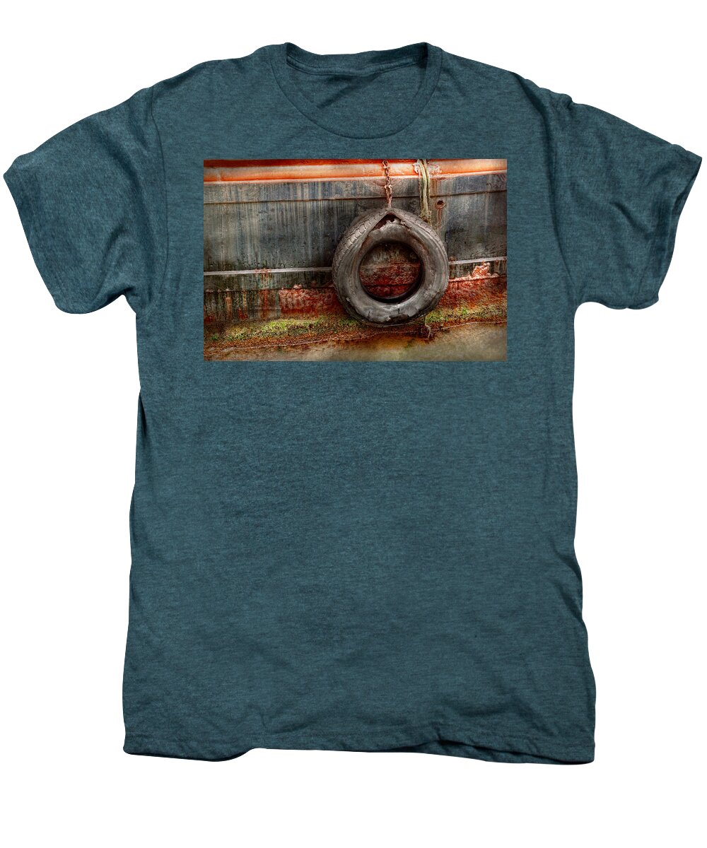 Savad Men's Premium T-Shirt featuring the photograph Boat - Abstract - It was a good year by Mike Savad