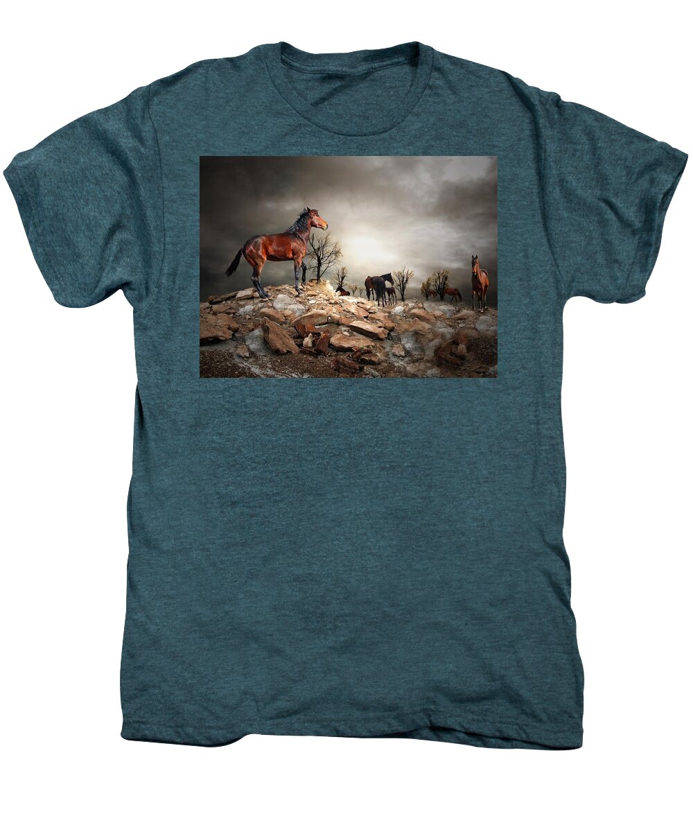 Animal Men's Premium T-Shirt featuring the digital art Born To Be Wild by Davandra Cribbie