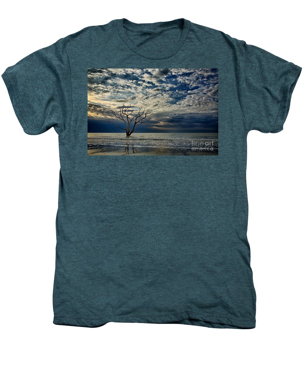 Botany Bay Men's Premium T-Shirt featuring the photograph Botany Bay Morning Clouds by Carrie Cranwill