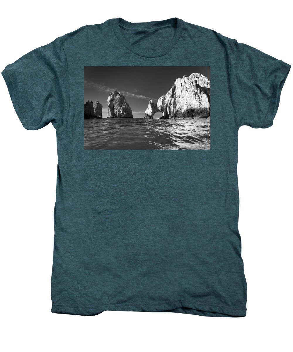 Los Cabos Men's Premium T-Shirt featuring the photograph Cabo in Black and White by Sebastian Musial