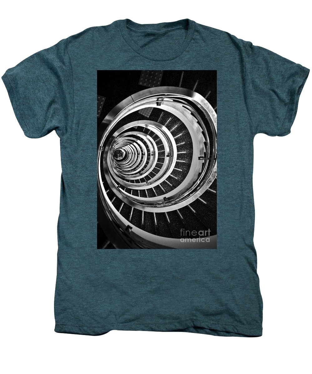 San Paolo Men's Premium T-Shirt featuring the photograph Time Tunnel Spiral Staircase in Sao Paulo Brazil by Carlos Alkmin