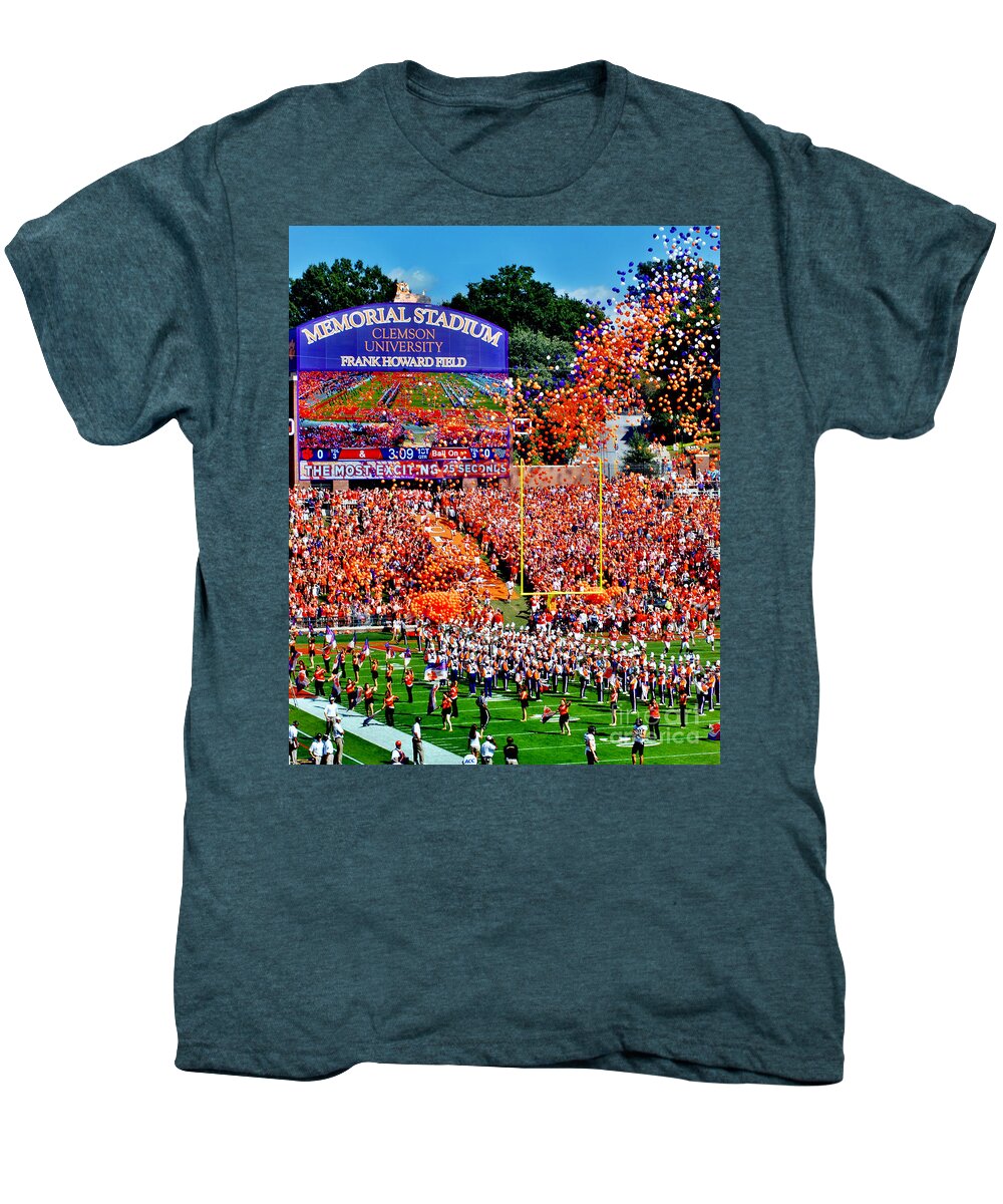 Acc Men's Premium T-Shirt featuring the photograph Clemson Tigers Memorial Stadium by Jeff McJunkin