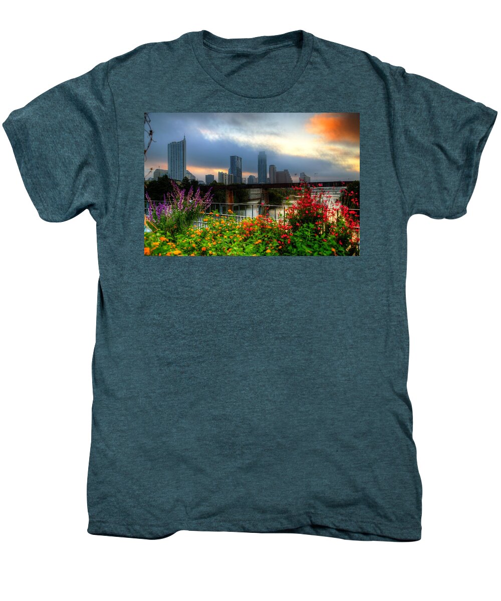 Austin Men's Premium T-Shirt featuring the photograph Cloudy Sunrise by Dave Files