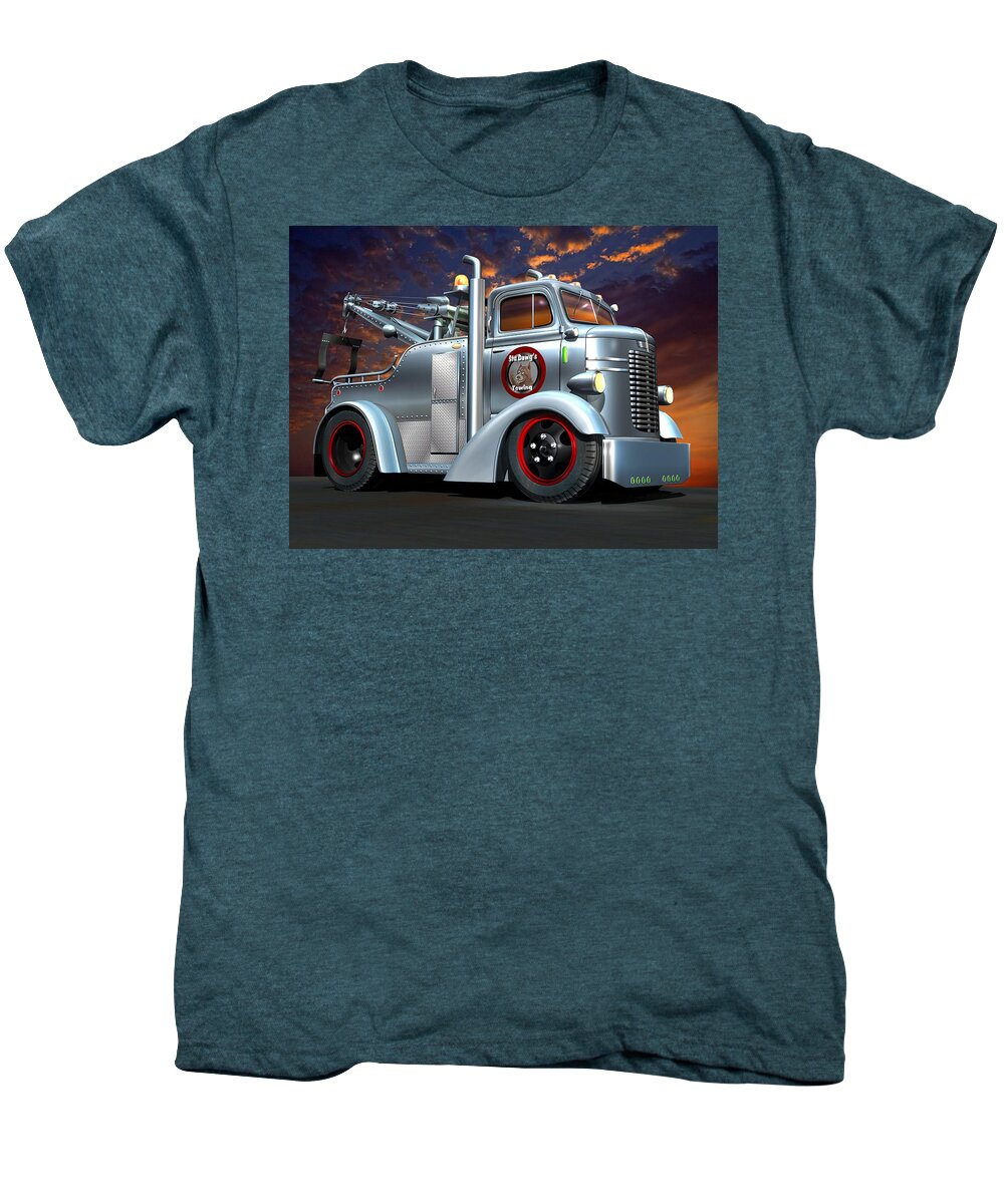 Dodge Men's Premium T-Shirt featuring the digital art Custom COE Tow Truck by Stuart Swartz