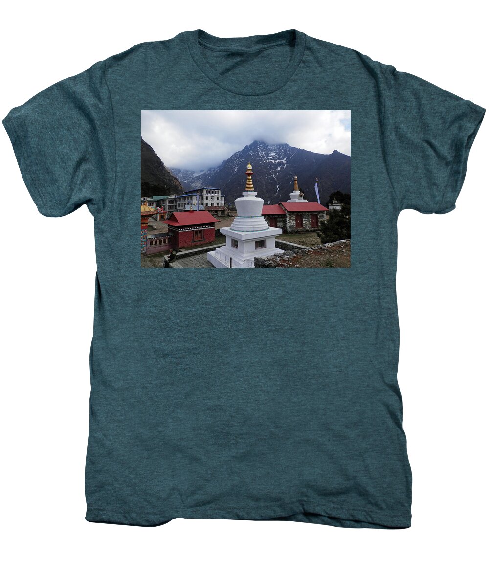 Evening Men's Premium T-Shirt featuring the photograph Evening at Tengboche by Pema Hou