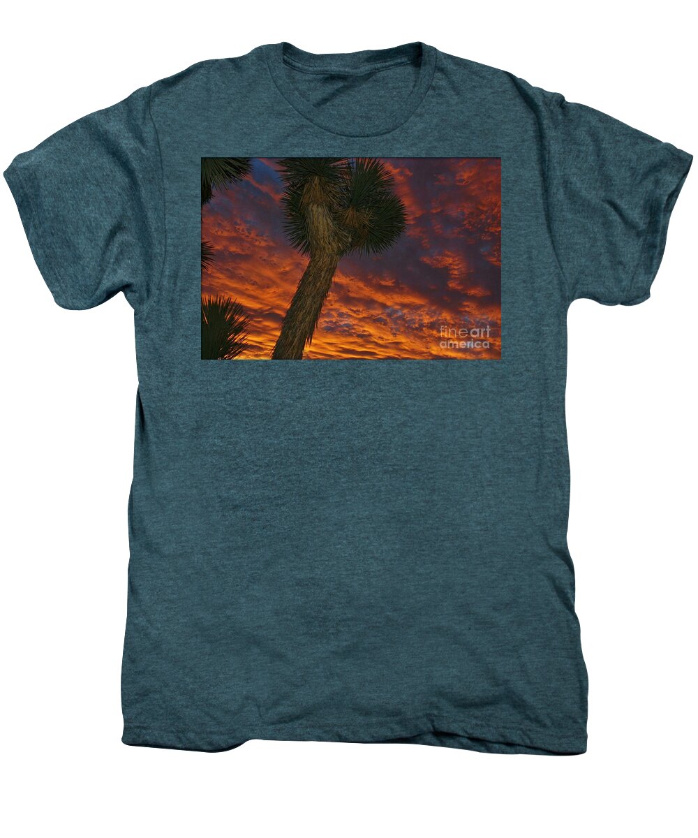 Red Clouds Men's Premium T-Shirt featuring the photograph EveninG ReD EvenT by Angela J Wright