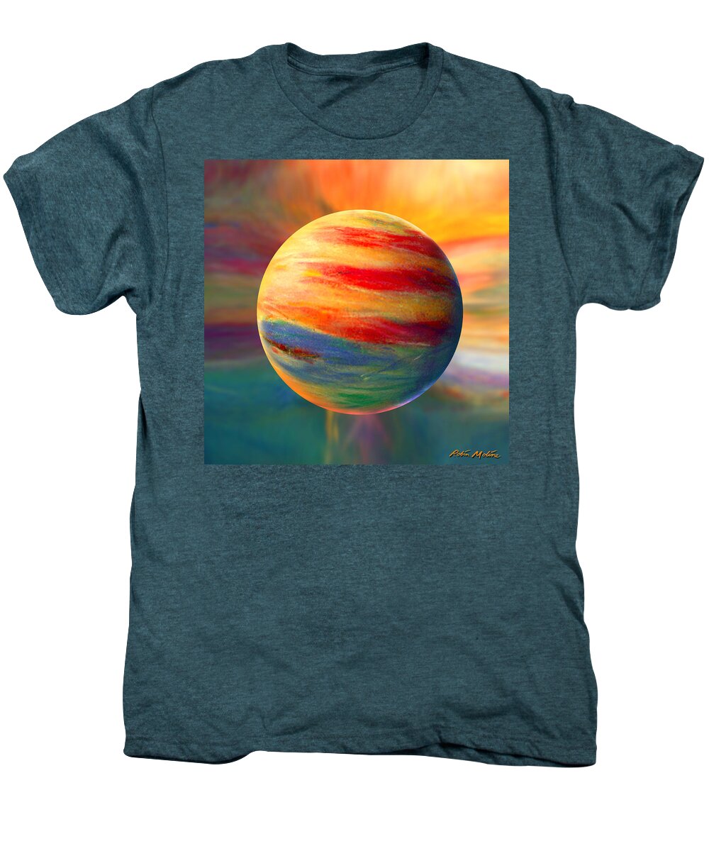 Fire Men's Premium T-Shirt featuring the painting Fire and Ice Ball by Robin Moline