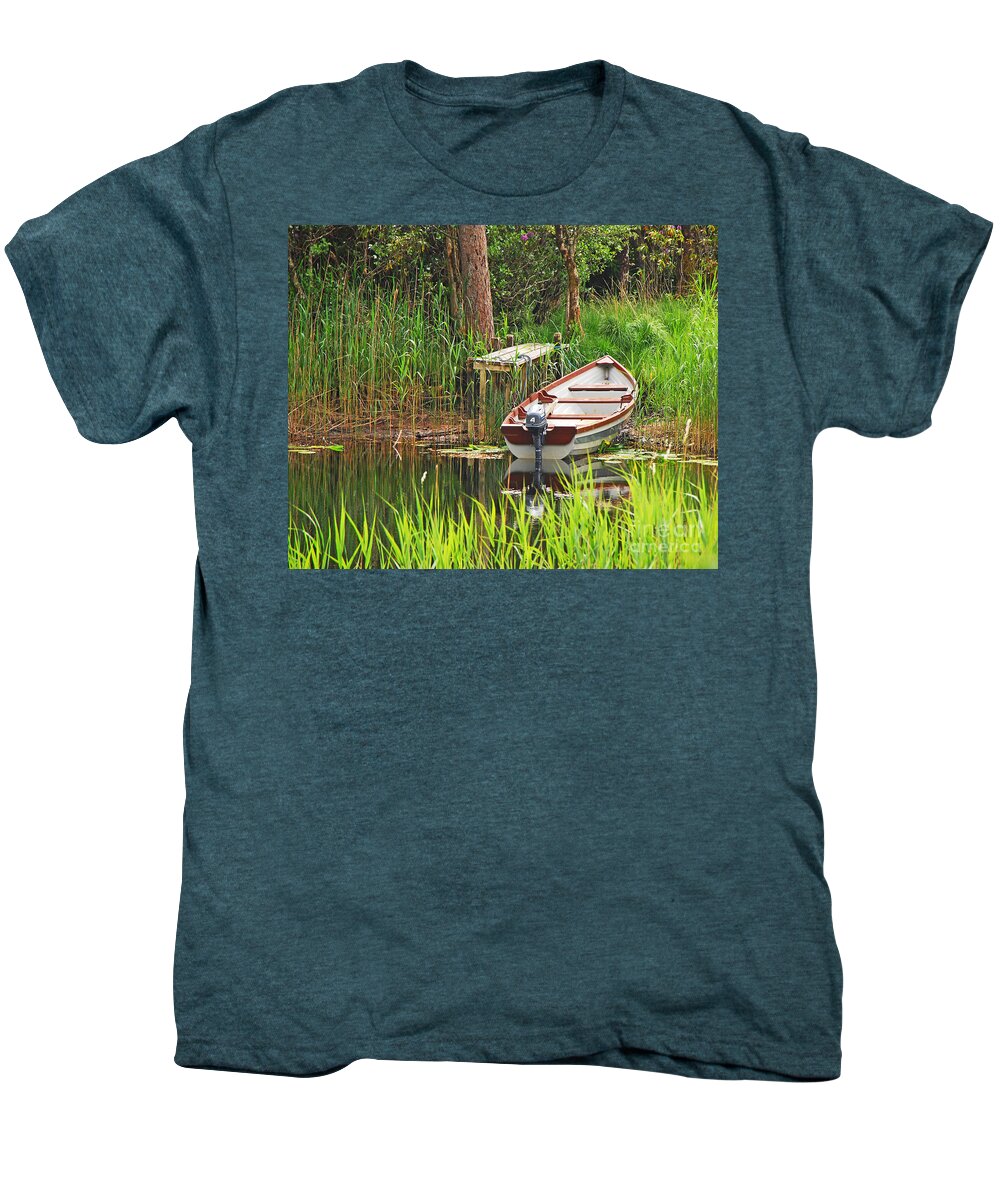 Boat Men's Premium T-Shirt featuring the photograph Fishing Boat by Mary Carol Story
