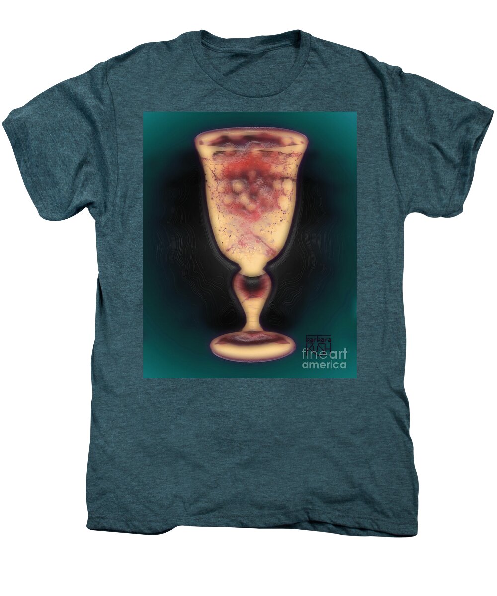 Beverage Glass Art Men's Premium T-Shirt featuring the photograph Floating Beverage Glass by Barbara Rush