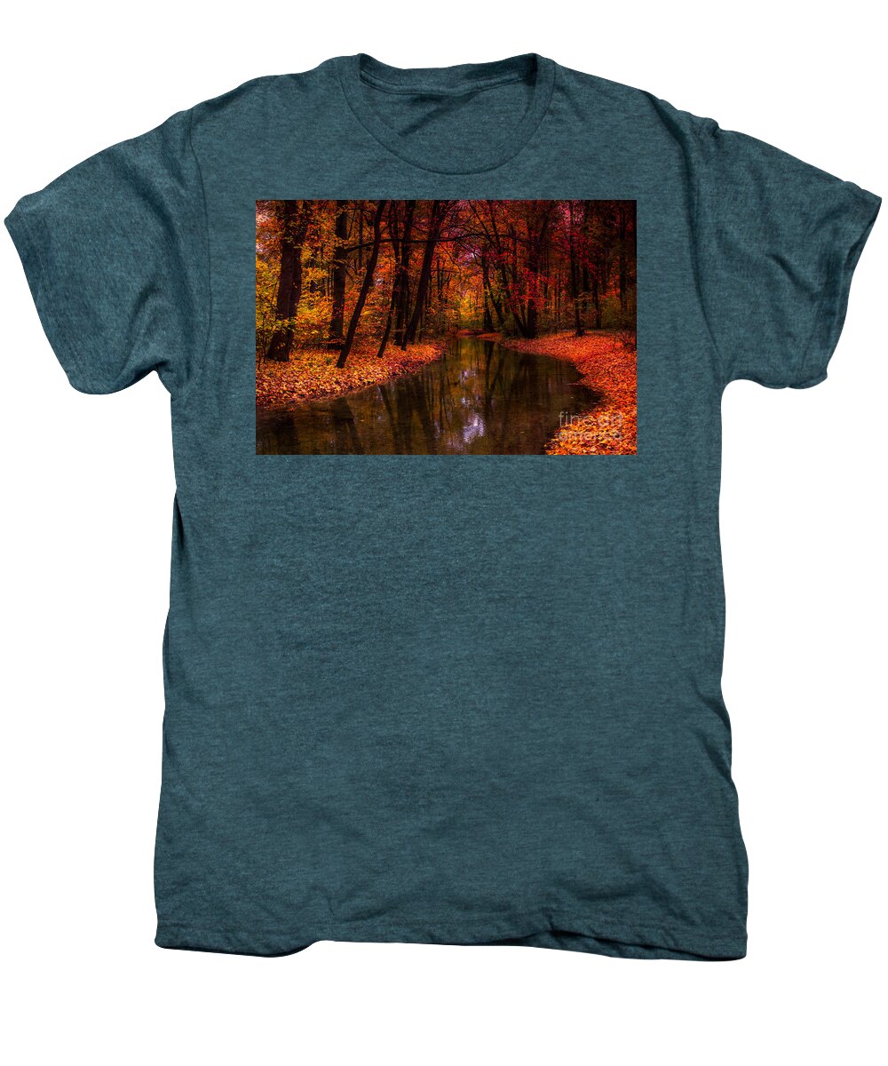 Autumn Men's Premium T-Shirt featuring the photograph Flowing Through The Colors Of Fall by Hannes Cmarits