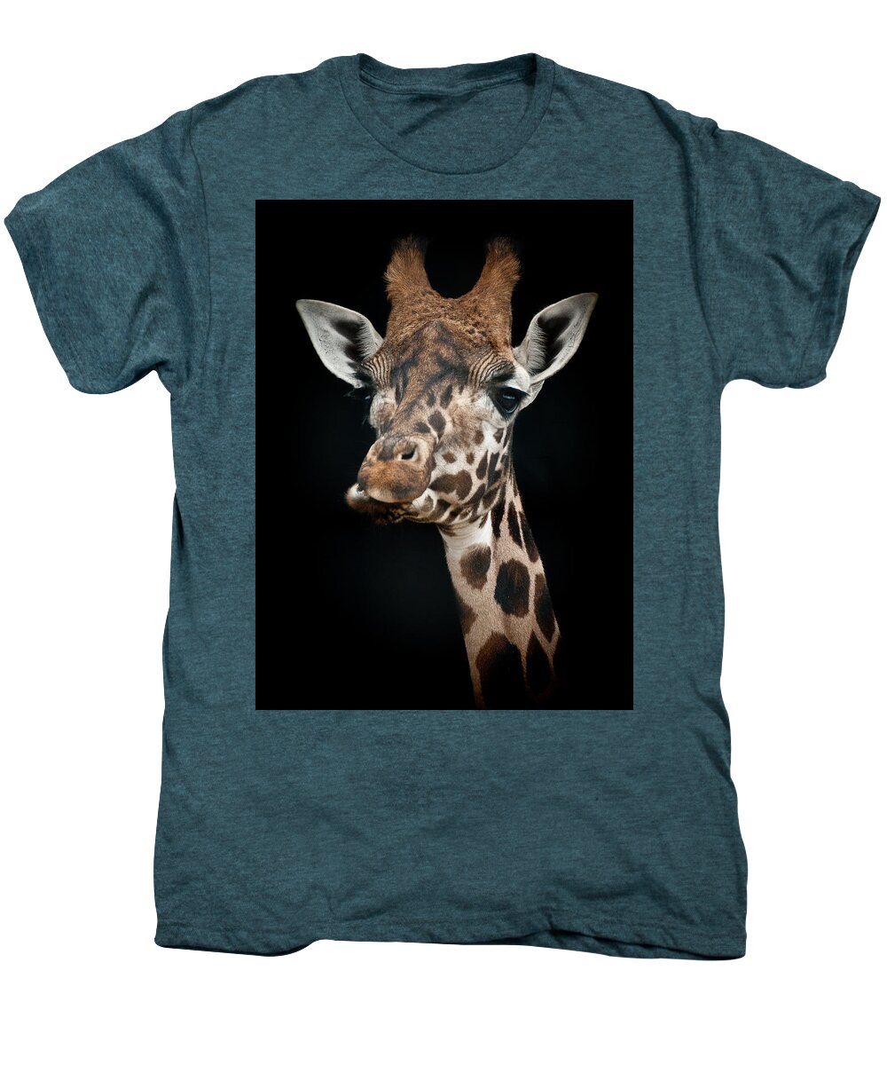 Animal Men's Premium T-Shirt featuring the photograph Giraffe by Chris Boulton