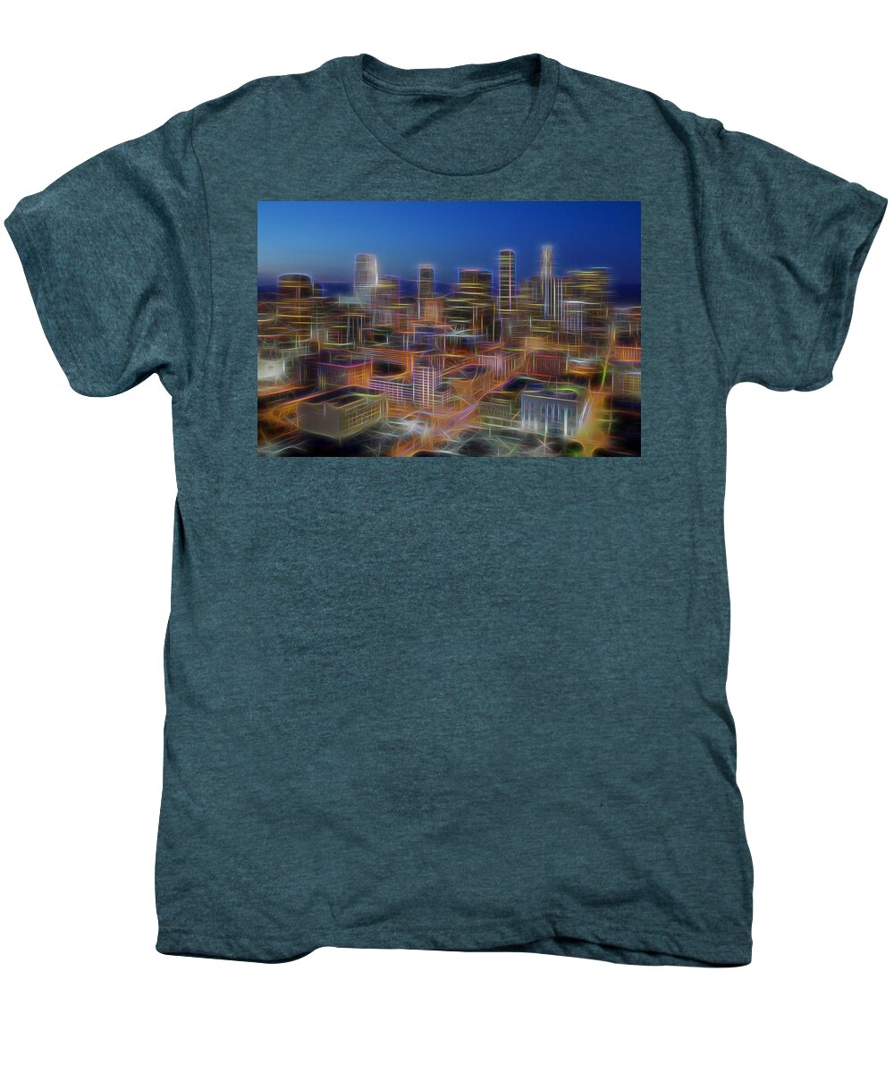 Glowing Men's Premium T-Shirt featuring the photograph Glowing City by Kelley King