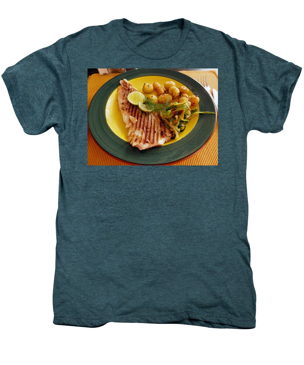 Grill Men's Premium T-Shirt featuring the photograph Grilled Fish by Pema Hou