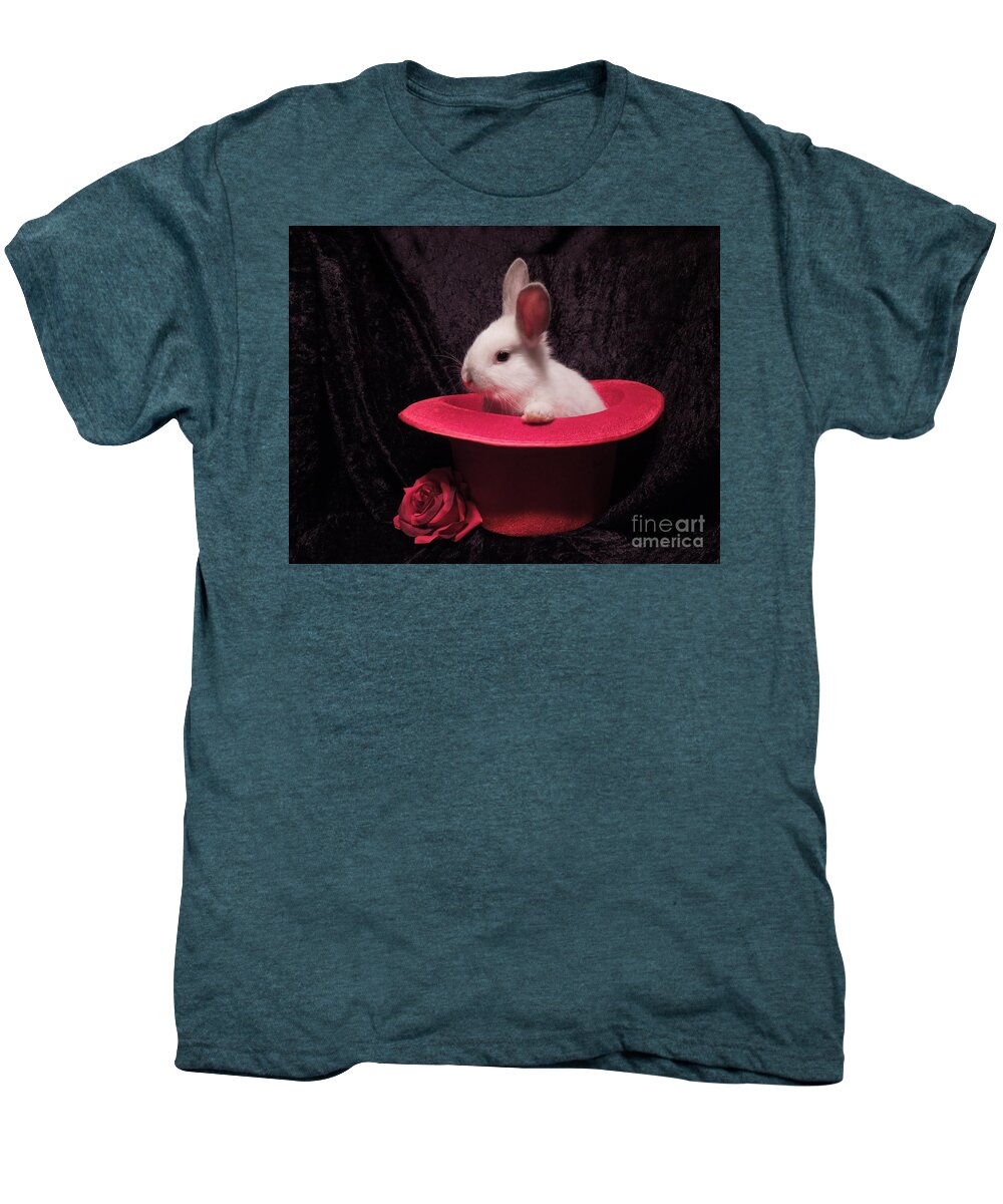 Rabbit Men's Premium T-Shirt featuring the photograph I Wish I Knew How I Got Here by Renee Trenholm