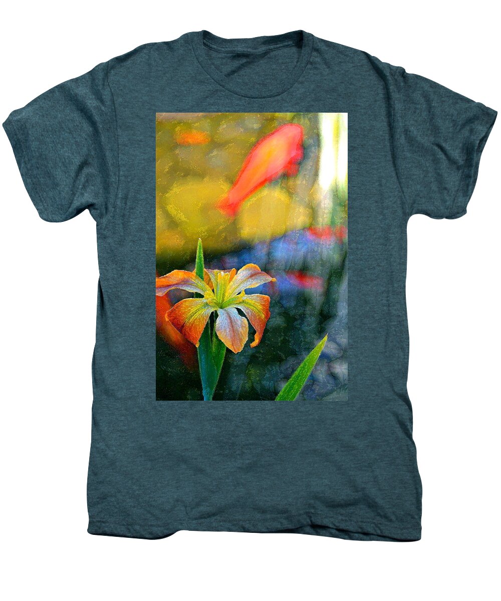 Floral Men's Premium T-Shirt featuring the photograph Iris 34 by Pamela Cooper