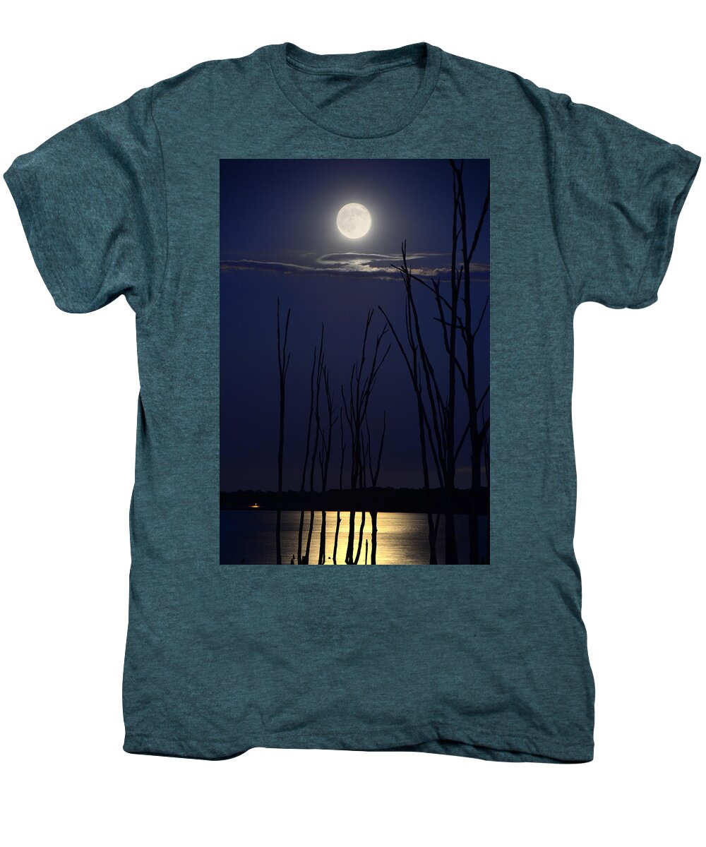 July 2014 Super Moon Men's Premium T-Shirt featuring the photograph July 2014 Super Moon by Raymond Salani III