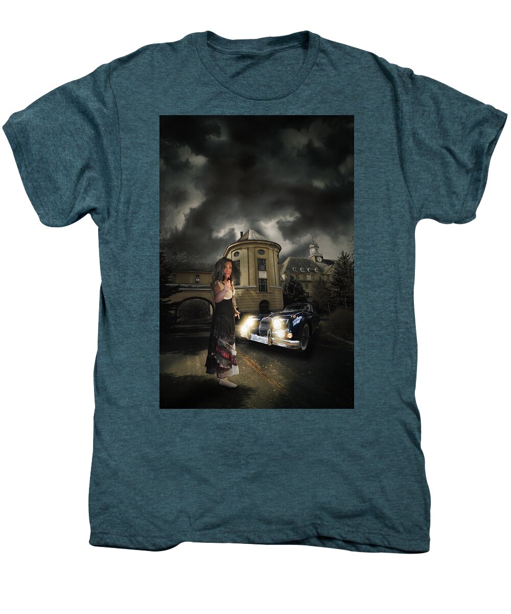 Car Men's Premium T-Shirt featuring the digital art Lady of the night by Nathan Wright