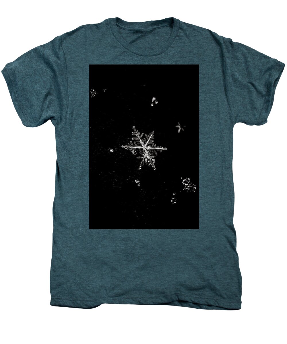 Snowflake Men's Premium T-Shirt featuring the photograph Let it Snow by Sara Frank