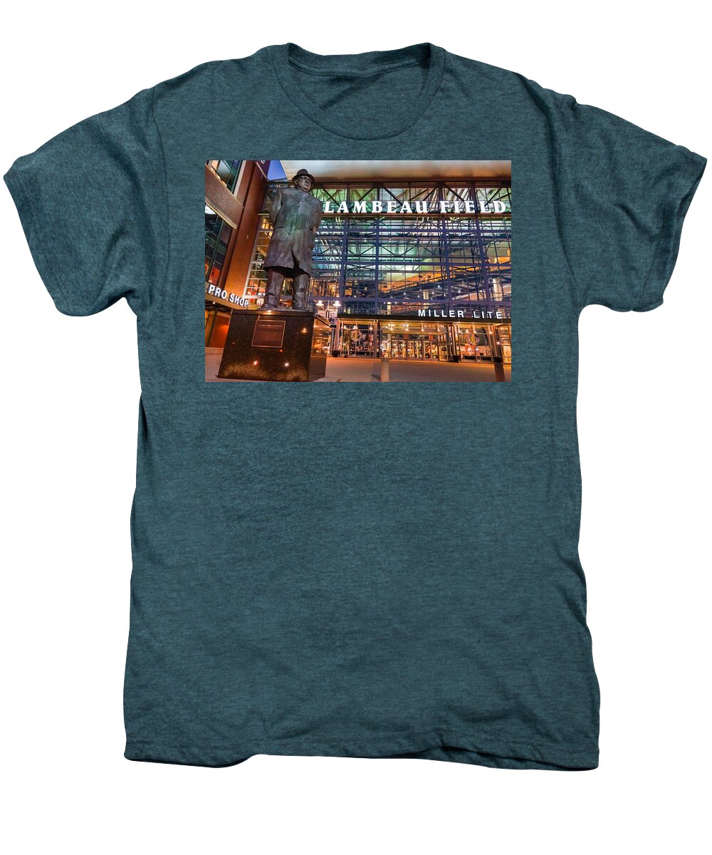 Bill Pevlor Men's Premium T-Shirt featuring the photograph Lombardi At Lambeau by Bill Pevlor