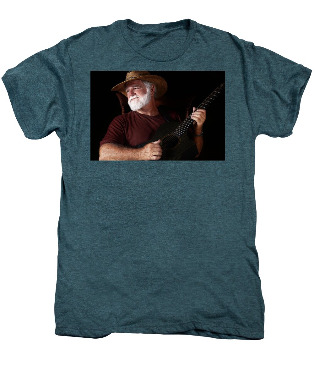 Guitar Men's Premium T-Shirt featuring the photograph Lost in Song by Daniel George