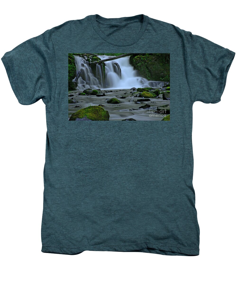  Area Men's Premium T-Shirt featuring the photograph Lower McDowell Creek Falls by Nick Boren