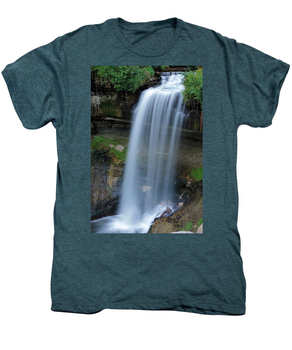 Minnehaha Falls Men's Premium T-Shirt featuring the photograph Minnehaha Falls by Kristin Elmquist