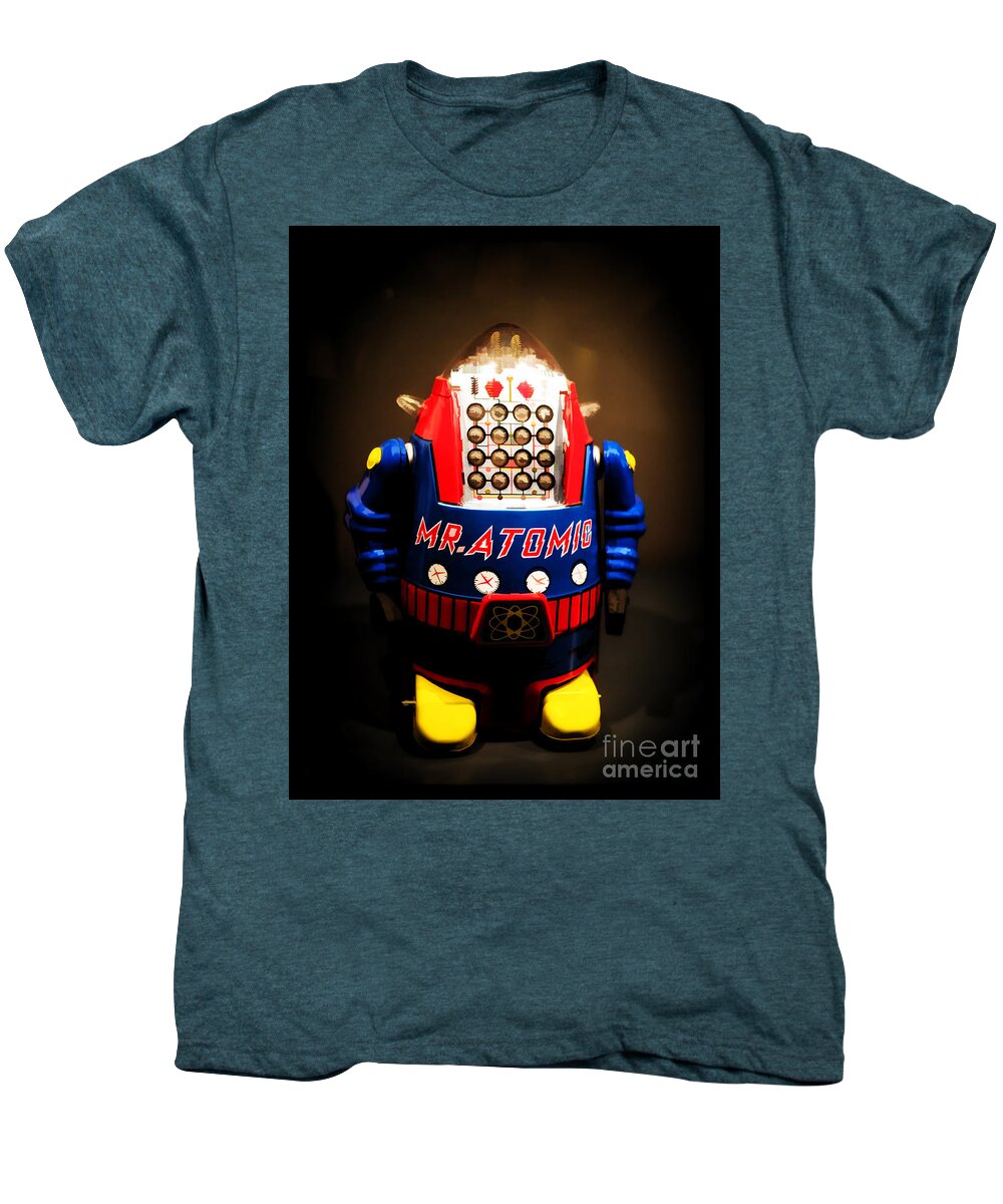 Robot Men's Premium T-Shirt featuring the photograph Mr. Atomic Tin Robot by Edward Fielding