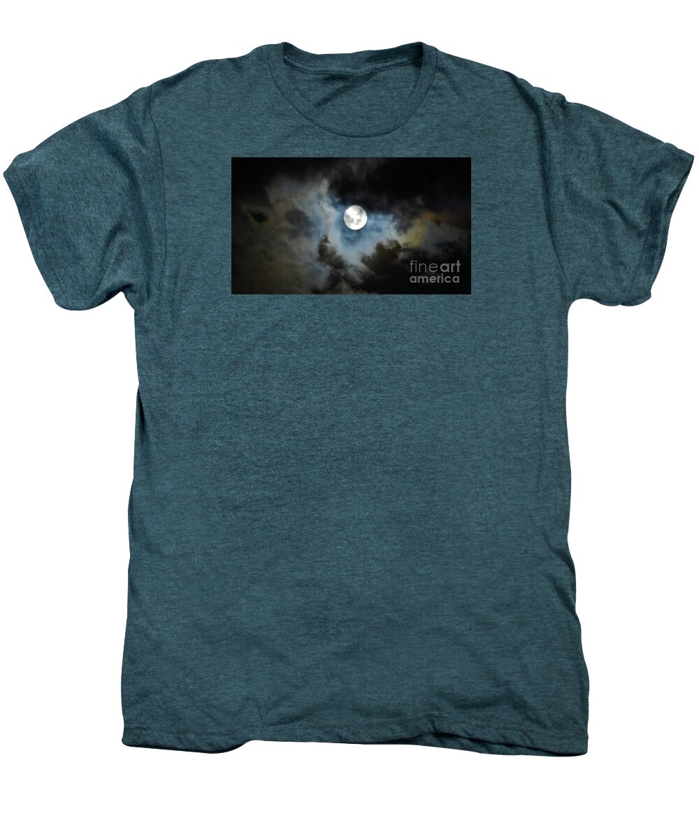 Desert Moon Men's Premium T-Shirt featuring the photograph MysTicaL CLouDs by Angela J Wright
