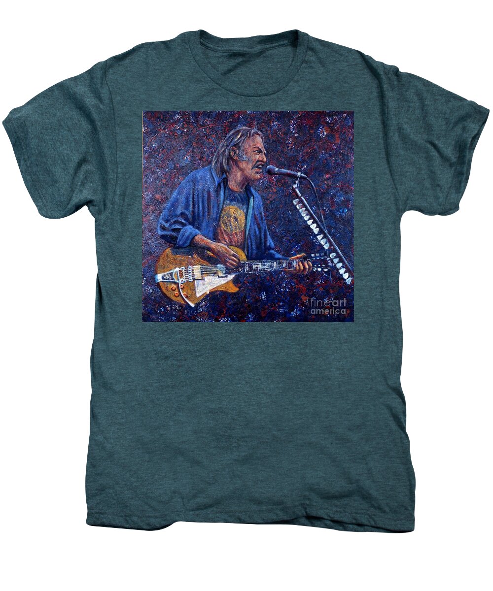 Neil Young Men's Premium T-Shirt featuring the painting Neil Young by John Knotts