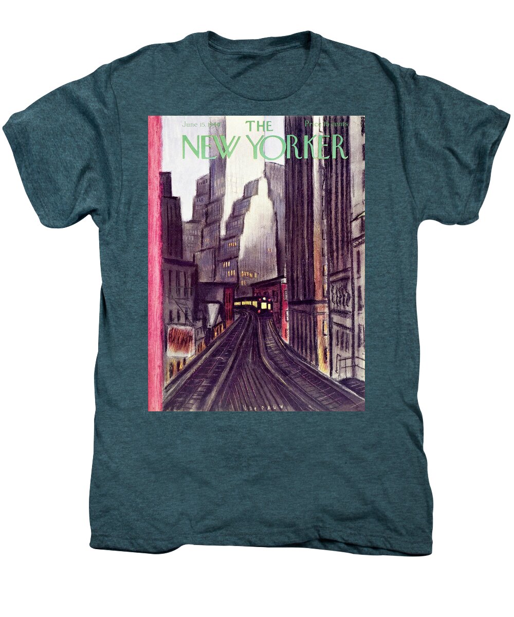 Travel Men's Premium T-Shirt featuring the painting New Yorker June 15 1940 by Victor De Pauw
