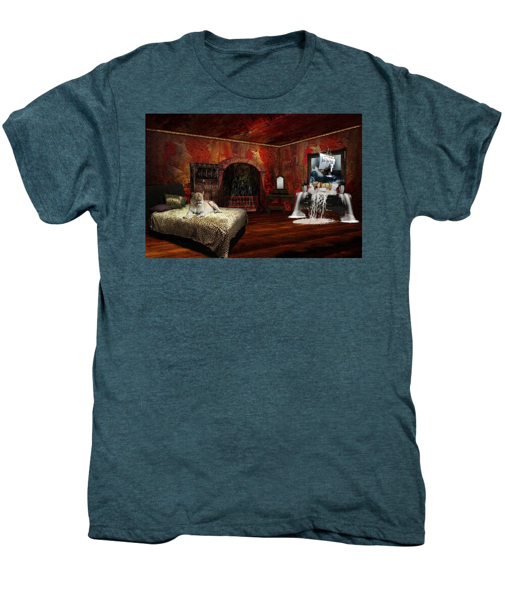 Animal Men's Premium T-Shirt featuring the mixed media Off The Wall by Davandra Cribbie